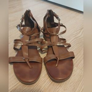 Nine West Brown Gladiator Sandals Sz 10